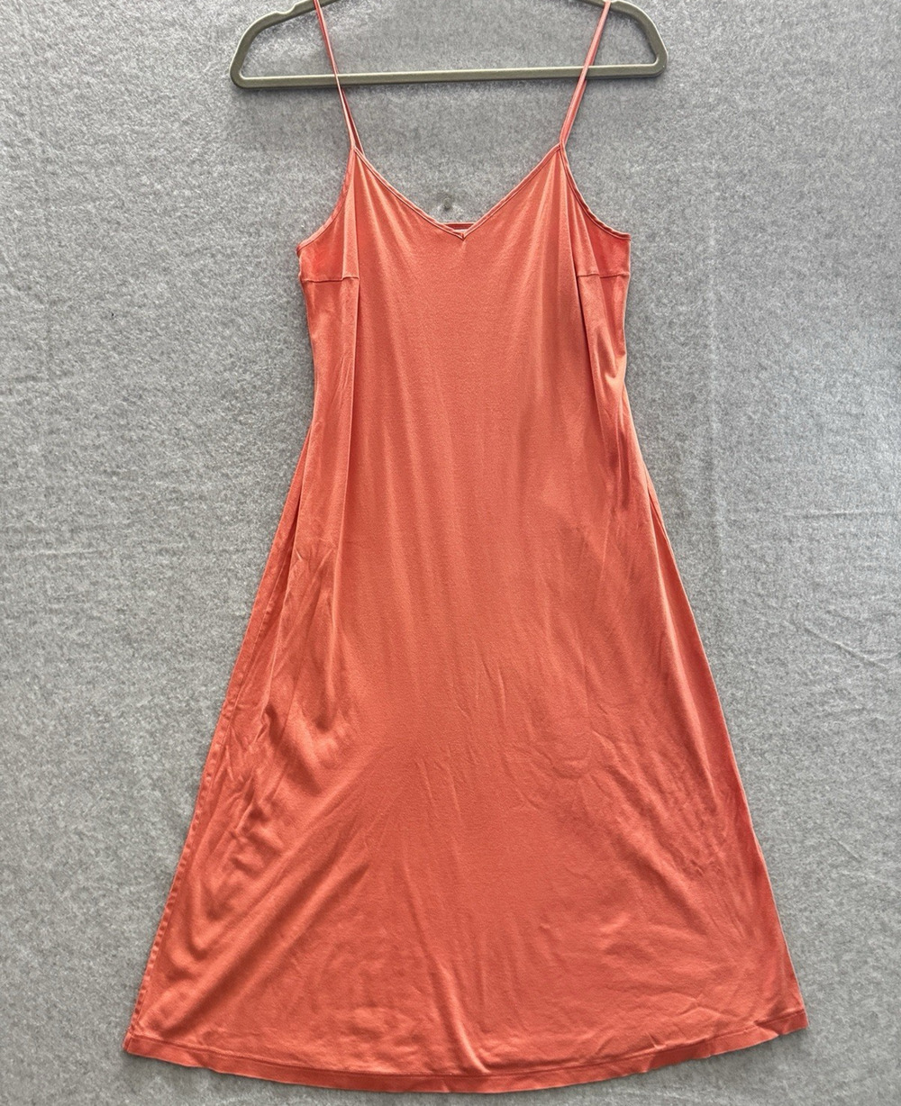 HANRO Mercerized Cotton Long Chemise Sz S Coral Cotton Nightgown Minimalist